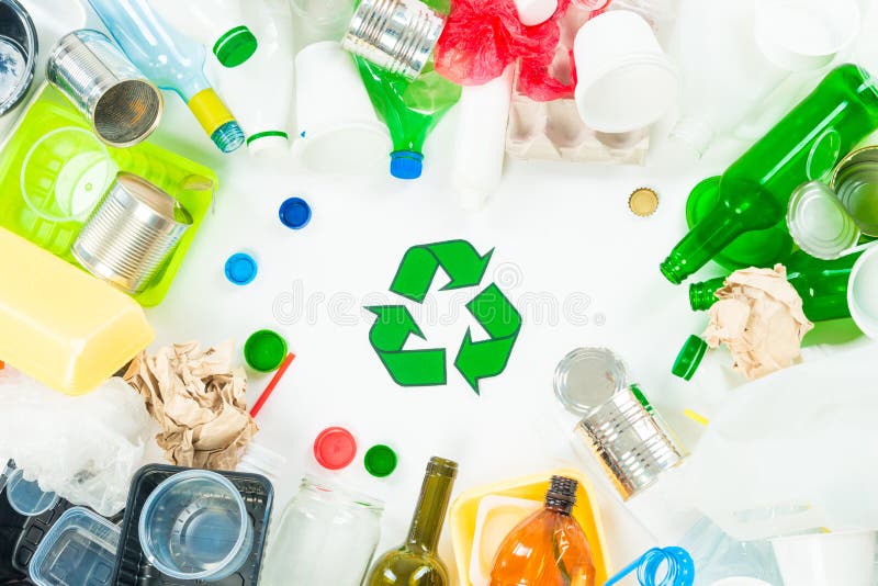 Recyclable Garbage Consisting of Glass Plastic Metal Stock Image