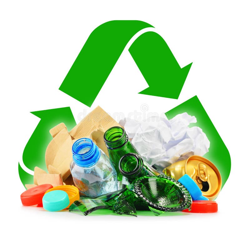 Recyclable Garbage Consisting Of Glass, Plastic, Metal And Paper Stock