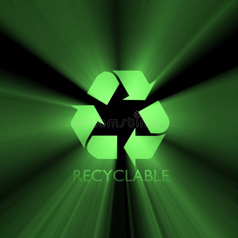 Green Dot Recycle Symbol Light Flare Stock Illustration Illustration