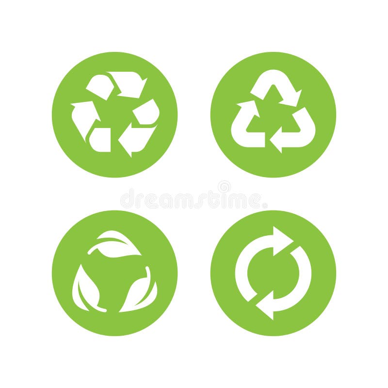 Recycle arrows in circle vector icon stock illustration