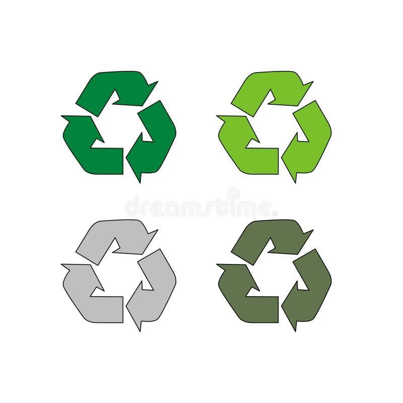 RECYCLE ARROWS COLLECTION ISOLATED ON WHITE stock illustration