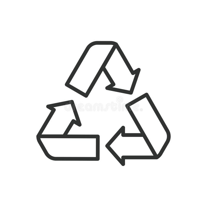 Recycle arrows, in line design. Recycle, arrows, eco, green, environment, sustainability, circular on white background royalty free illustration