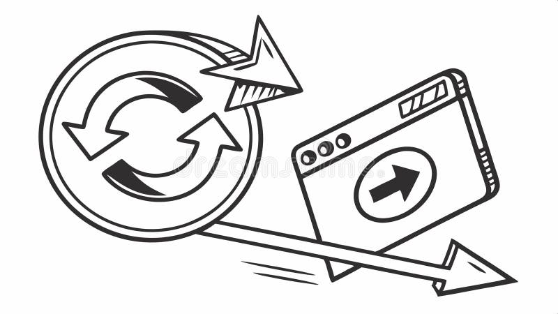 Recycle arrows with media symbols, representing media recycling vector design Generative AI vector illustration