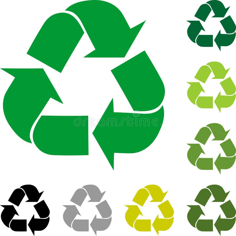 Recycle arrows, recycle signs, recycle collection, logo in color vector illustration