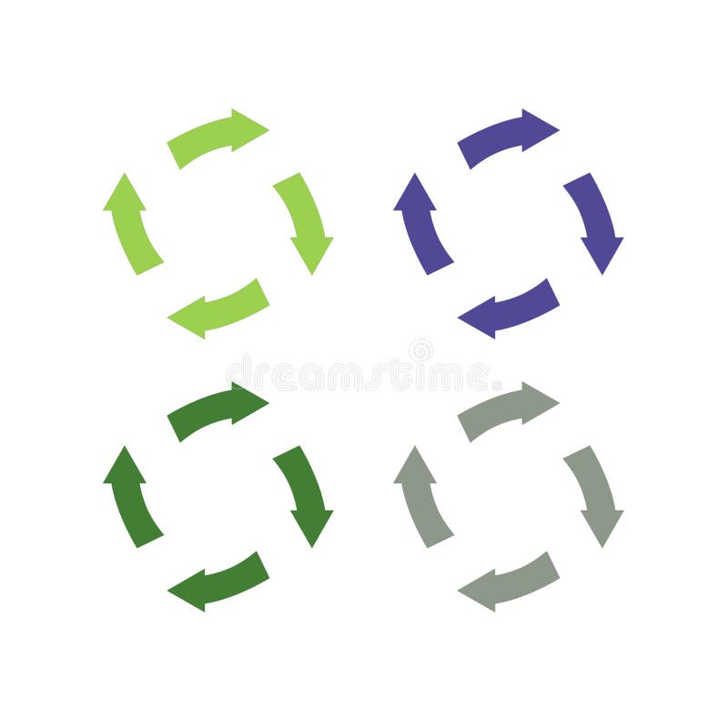 Recycle Arrows Sign Symbol Collection isolated on White royalty free illustration