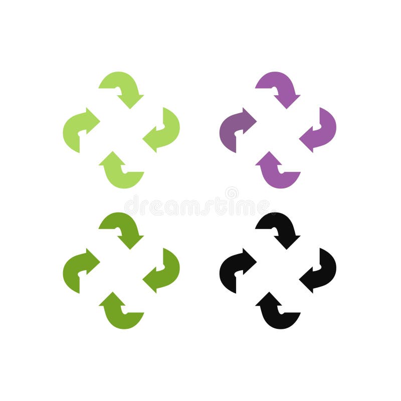 Recycle Arrows Sign Symbol Collection isolated on White royalty free illustration