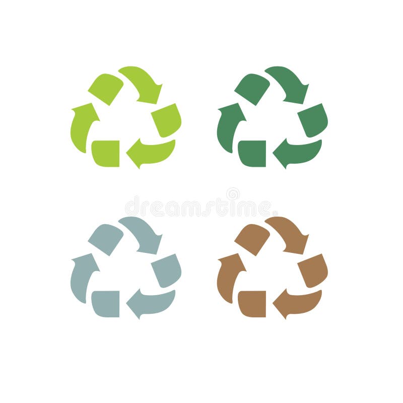 Recycle Arrows Sign Symbol Collection isolated on White stock illustration