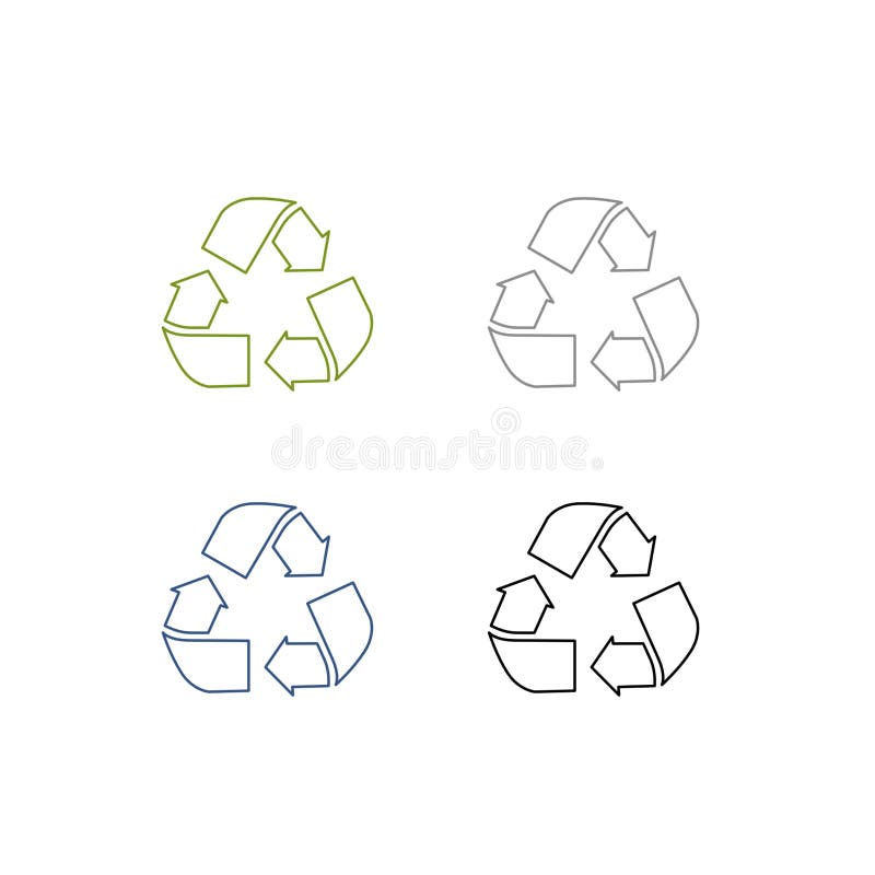 Recycle Arrows Sign Symbol Collection isolated on White royalty free illustration