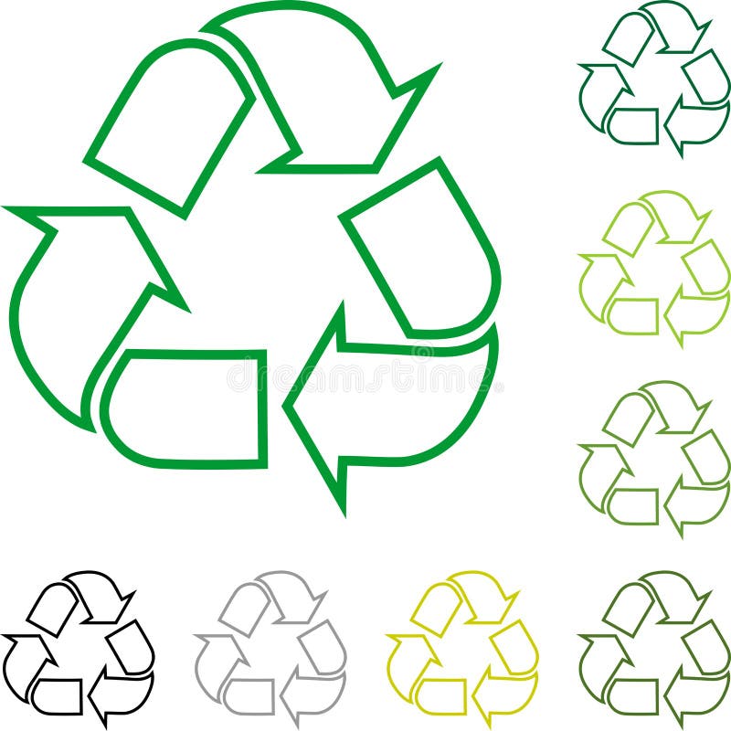 Recycle arrows, recycle signs, recycle collection, logo in color vector illustration