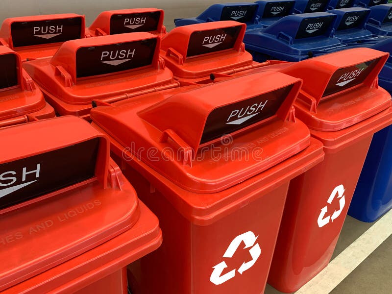 Recycle Bin Yellow Blue Green and Recycle Plastic Garbage Bin To Save