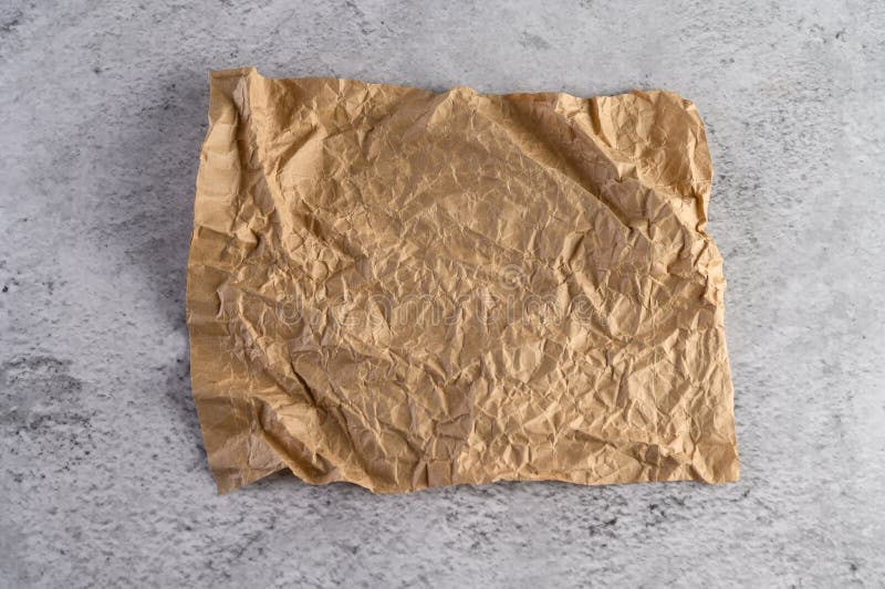 Recycle Brown Kraft Paper, Coarse Grain, Crumpled Stock Photo Image