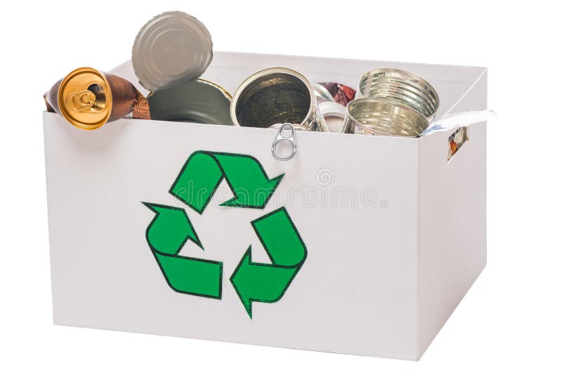 Recycle Canned and Box Environment Conservation Ion White Stock Image
