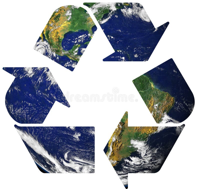 Recycle on earth stock illustration. Illustration of 4661030