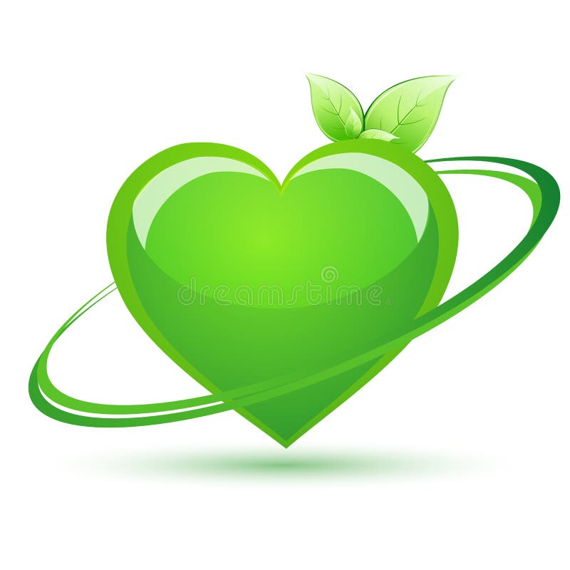 Recycle heart vector illustration