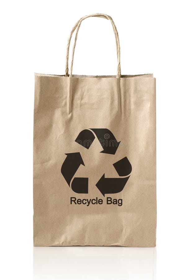 Recycle Brown Paper Bag with Copy Space on White Stock Image - Image of ...