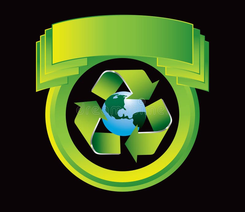 Recycle planet on green crest
