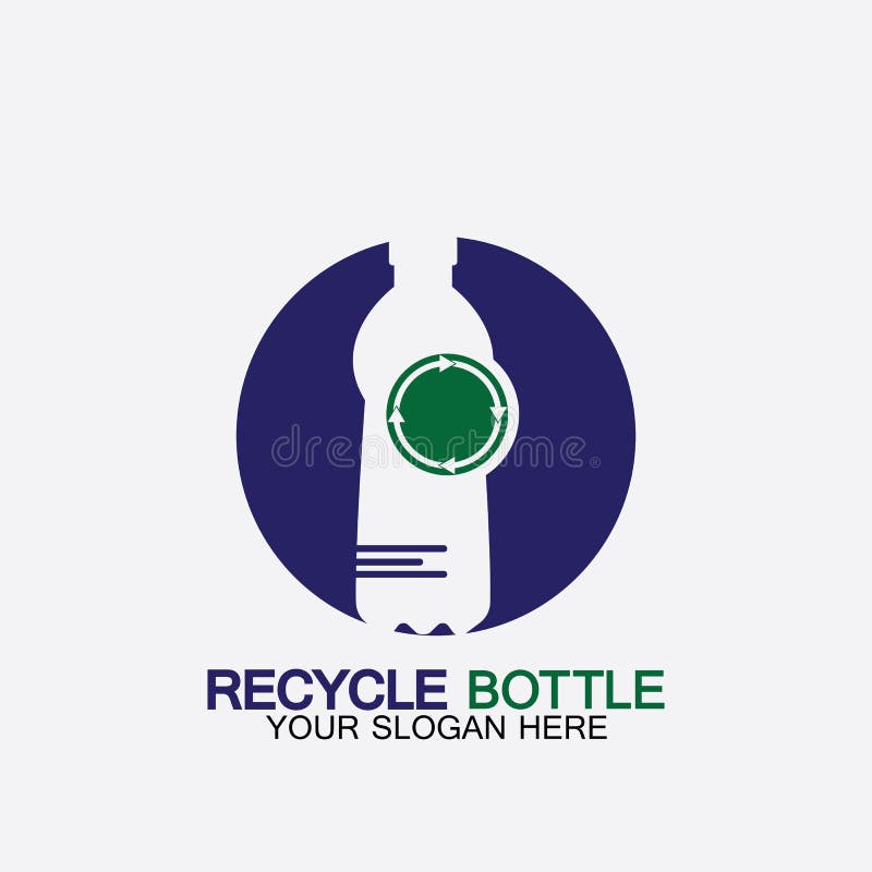 Recycle Plastic Bottle Logo Icon Vector Illustration Design.Bottle with