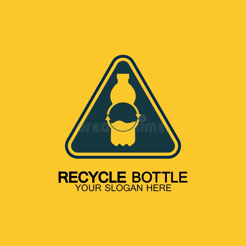 Recycle Plastic Bottle Logo Icon Vector Illustration Design.Bottle with