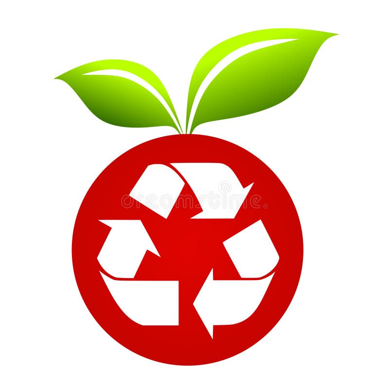 Recycle Symbol on Apple royalty free illustration