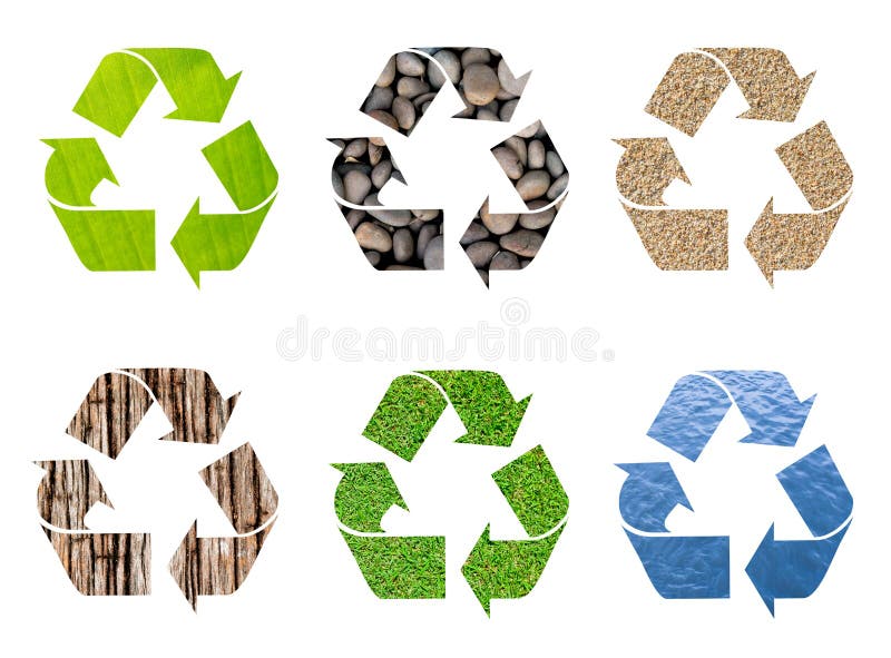 Recycle symbol from natural texture