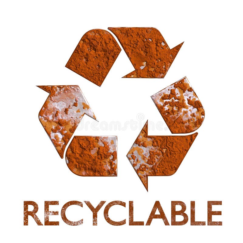 Recycle symbol rust metal recycling