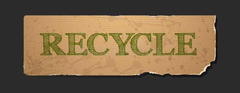 Recycle text on blank grunge recycled paper