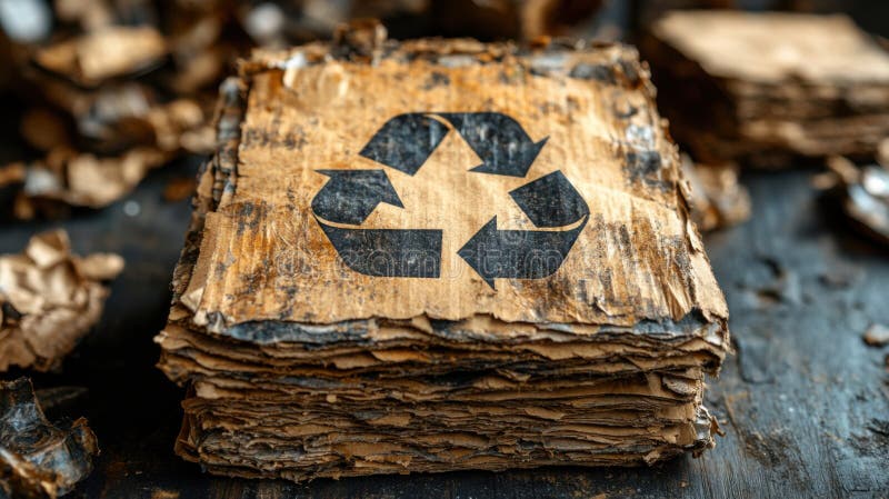 Recycled Cardboard Stack royalty free stock photography