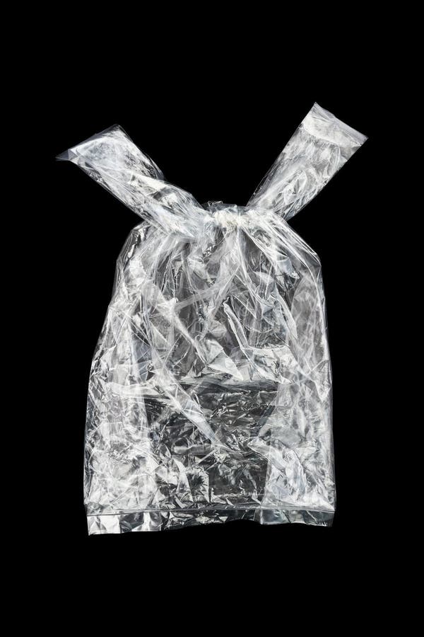 Recycled Clear Plastic Bag Isolated on White Stock Photo Image of