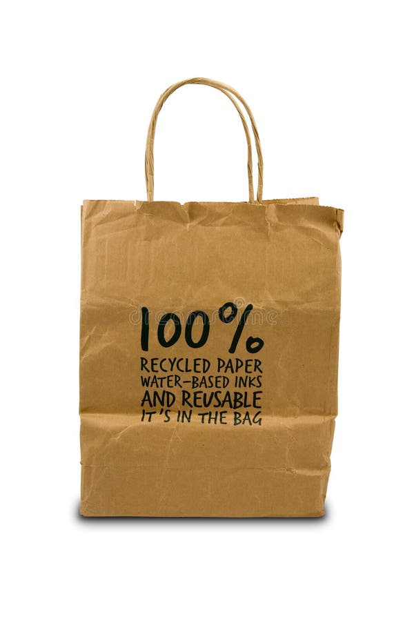 Recycled paper bag stock photo. Image of ecology, marketing 16081304