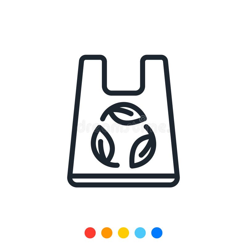 Recycled Plastic Bag Icon,Vector and Illustration Stock Vector