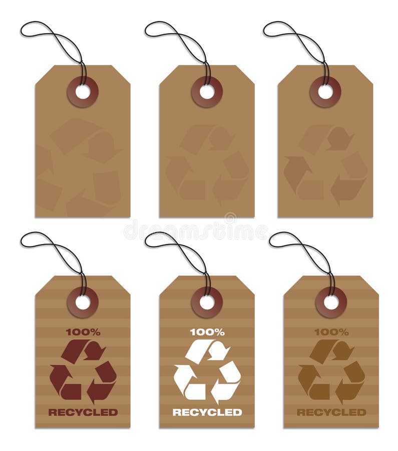 Recycled tags brown stock illustration Recycled tags brown stock illustration