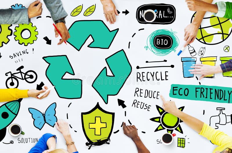 Recycleer Hergebruik verminderen Bio Vriendschappelijk het Milieuconcept van Eco