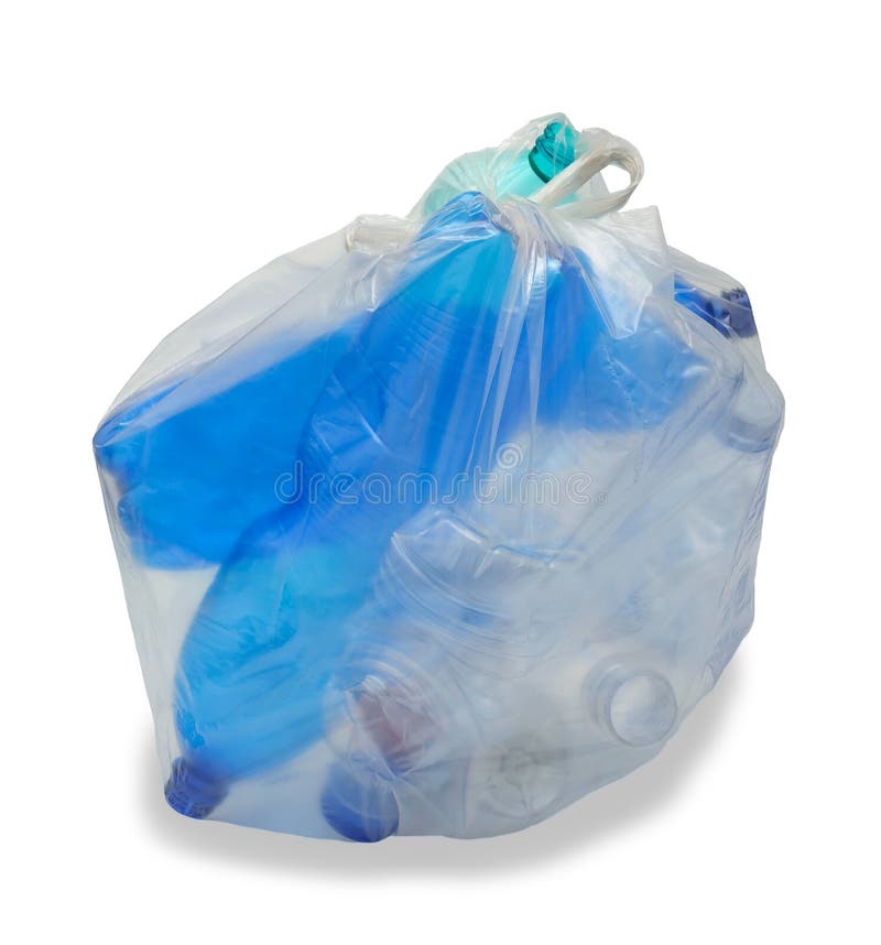 Recycling bag with bottles stock photo. Image of pollution 67387098