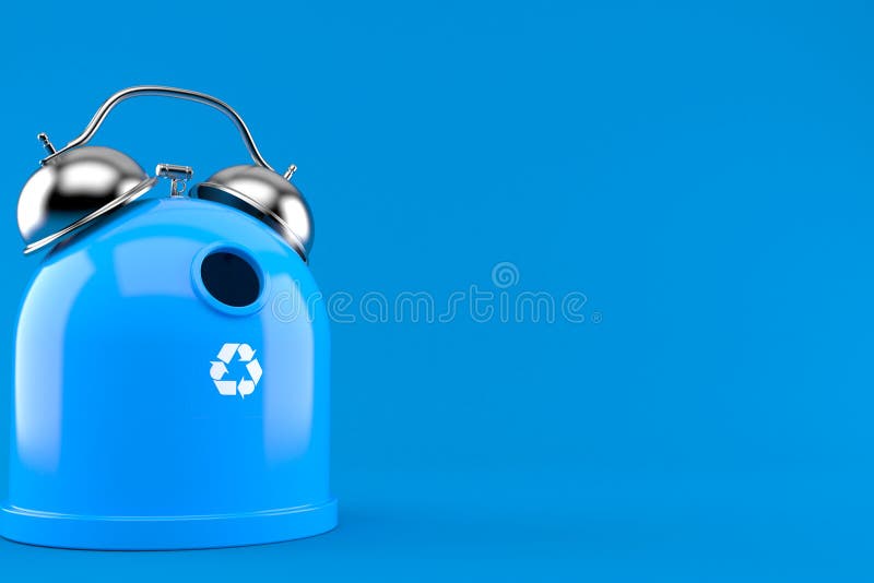 Recycling Bin with Alarm Clock Stock Illustration Illustration of