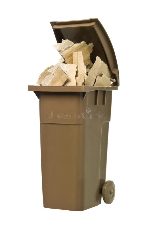 Recycling bin with cardboard paper