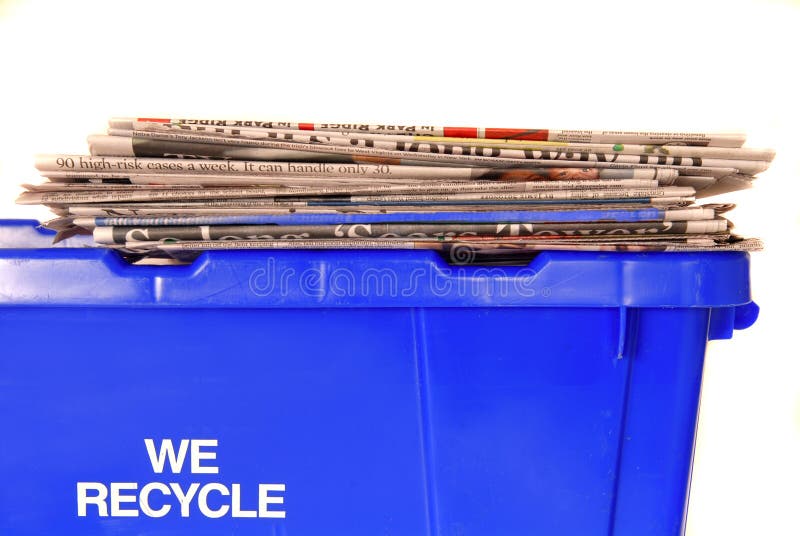 Recycling Bin with Newspapers Stock Image Image of sorting, ecology