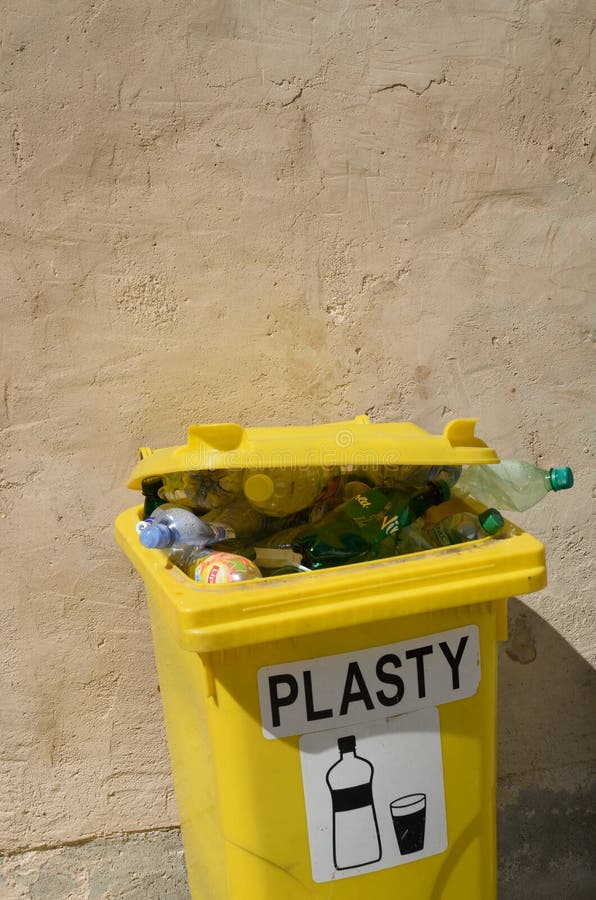 Recycling bin for plastic editorial stock photo. Image of slovak 59769393