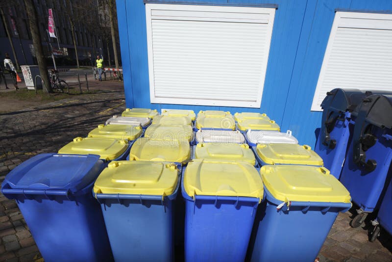 Recycling Bins, Bremen, Germany Stock Image Image of yellow, bremen