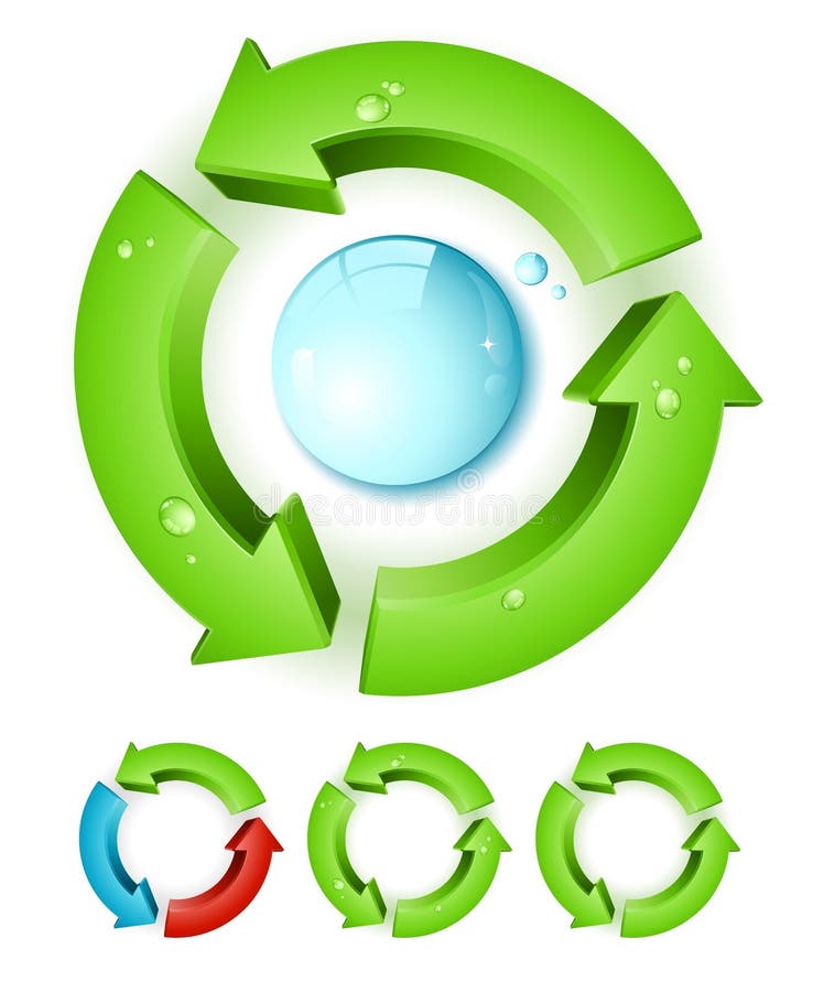Recycling Concept - 3D Arrows Stock Vector - Illustration of circle ...