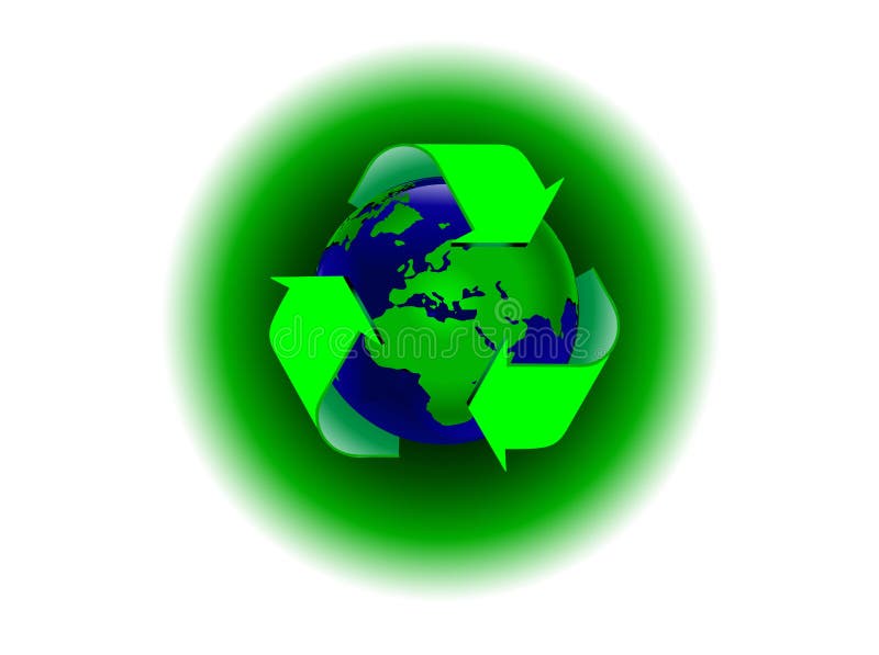 A global warming illustration with the earth surrounded by a recycling symbol. The additional format is and EPS vector saved in AI8 format. A global warming illustration with the earth surrounded by a recycling symbol. The additional format is and EPS vector saved in AI8 format
