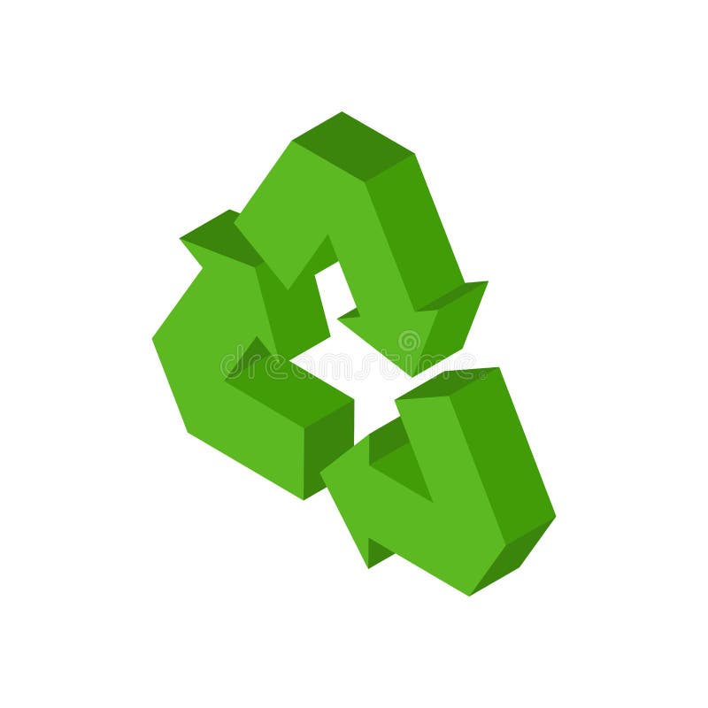 Sign Recycling Isometrics. Set Green Triangular Arrow ...