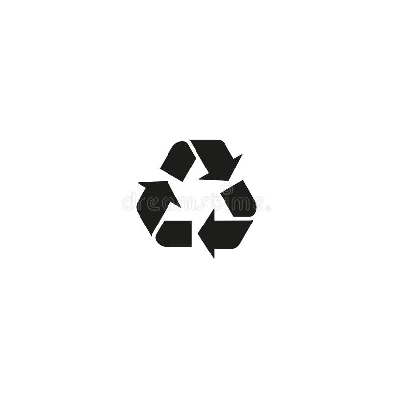 Recycling symbol isolated on white background stock illustration