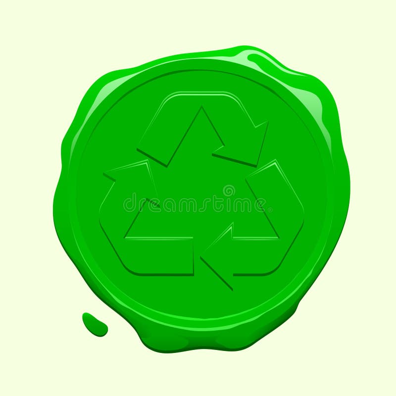 Recycling symbol wax seal stock vector. Illustration of sealing 8354810