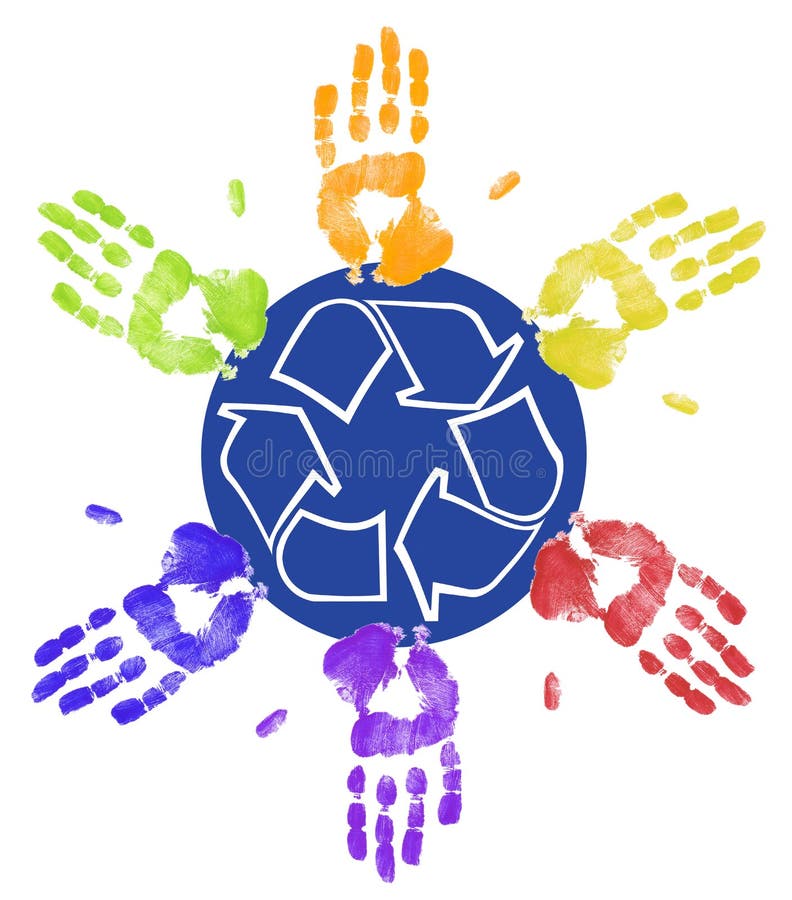 Recycling together stock illustration