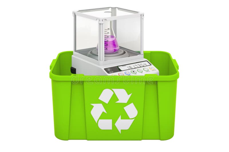 https://thumbs.dreamstime.com/b/recycling-trashcan-analytical-balance-d-rendering-isolated-white-background-212091651.jpg