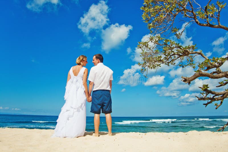 Recém-casados em bali fotografia de stock Recém-casados em bali fotografia de stock