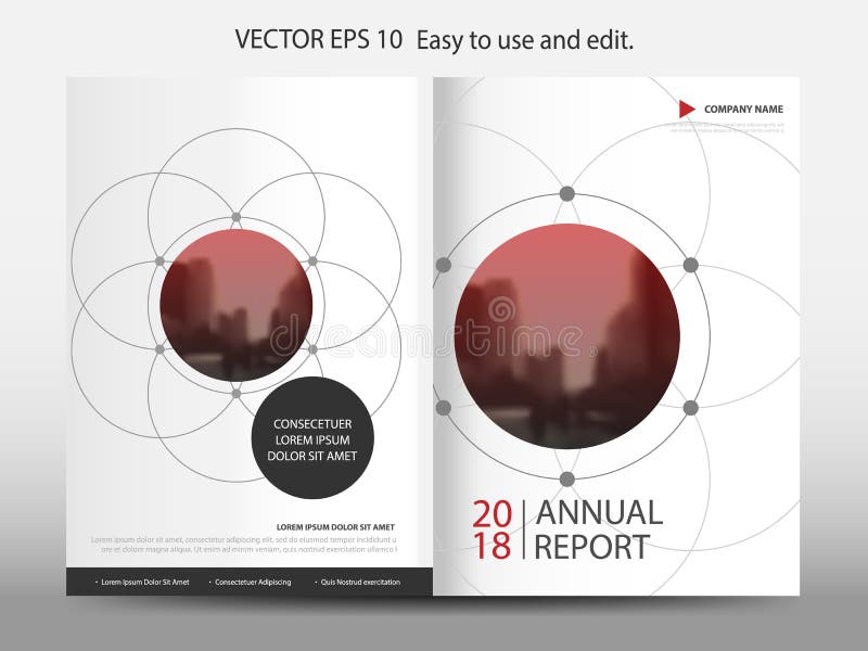 Red abstract circle geometric annual report Brochure design template vector. Business Flyers infographic magazine poster. stock illustration Red abstract circle geometric annual report Brochure design template vector. Business Flyers infographic magazine poster. stock illustration