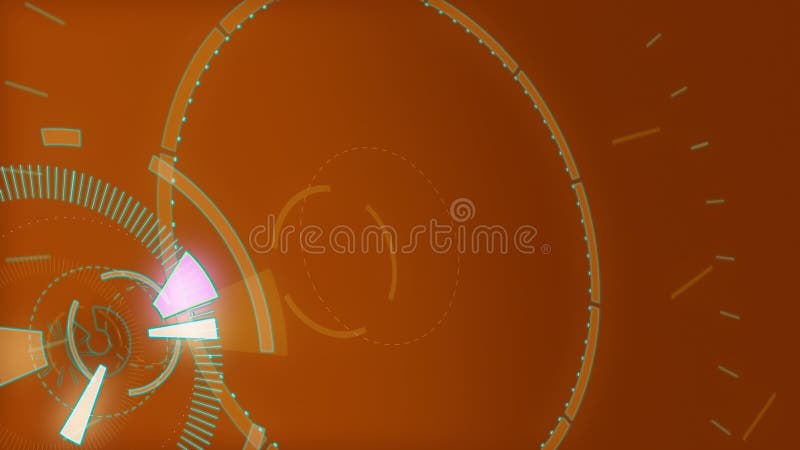 Red abstract round animation, hi-tech background with circles. Futuristic Sci-Fi HUD effect. royalty free illustration