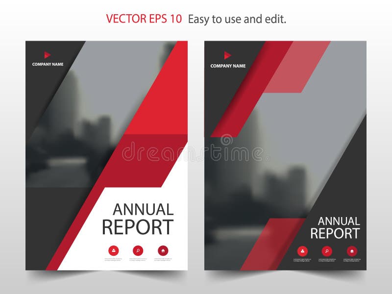 Red abstract triangle Brochure annual report design template vector. Business Flyers infographic magazine poster.Abstract layout