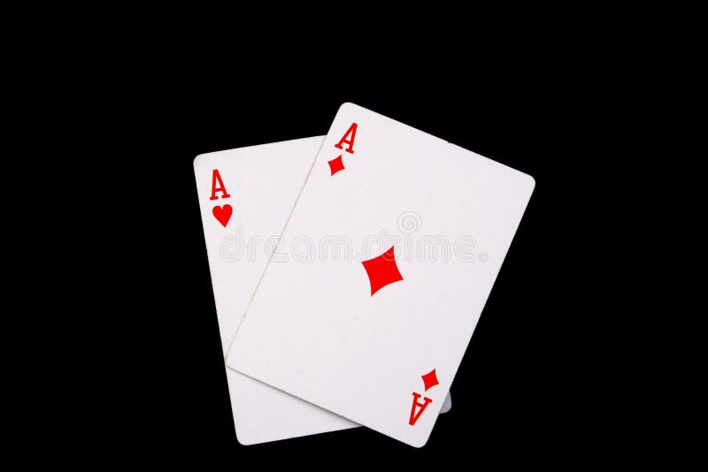 Two red aces playing cards